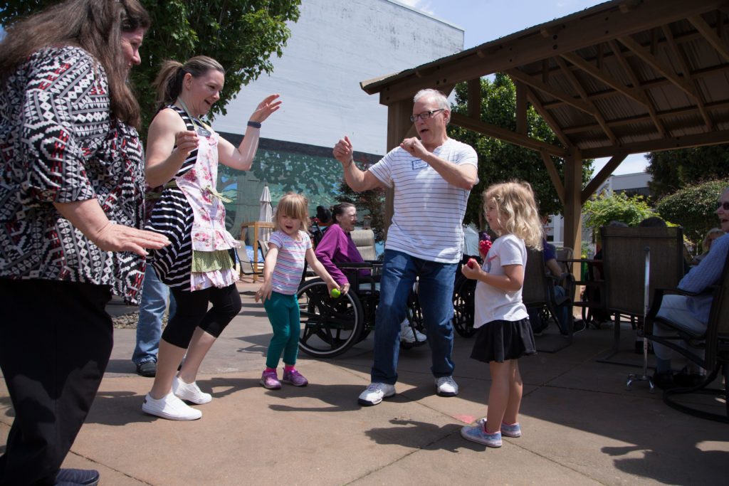 The Garden of Life, Intergenerational Sensory Garden for Adults and Pre-school Children, at Thelma's Place in Canby, OR. Created through the 2018 Anne & Irving Brodsky Innovation Grant, a grant for alzheimer's-related nonprofits